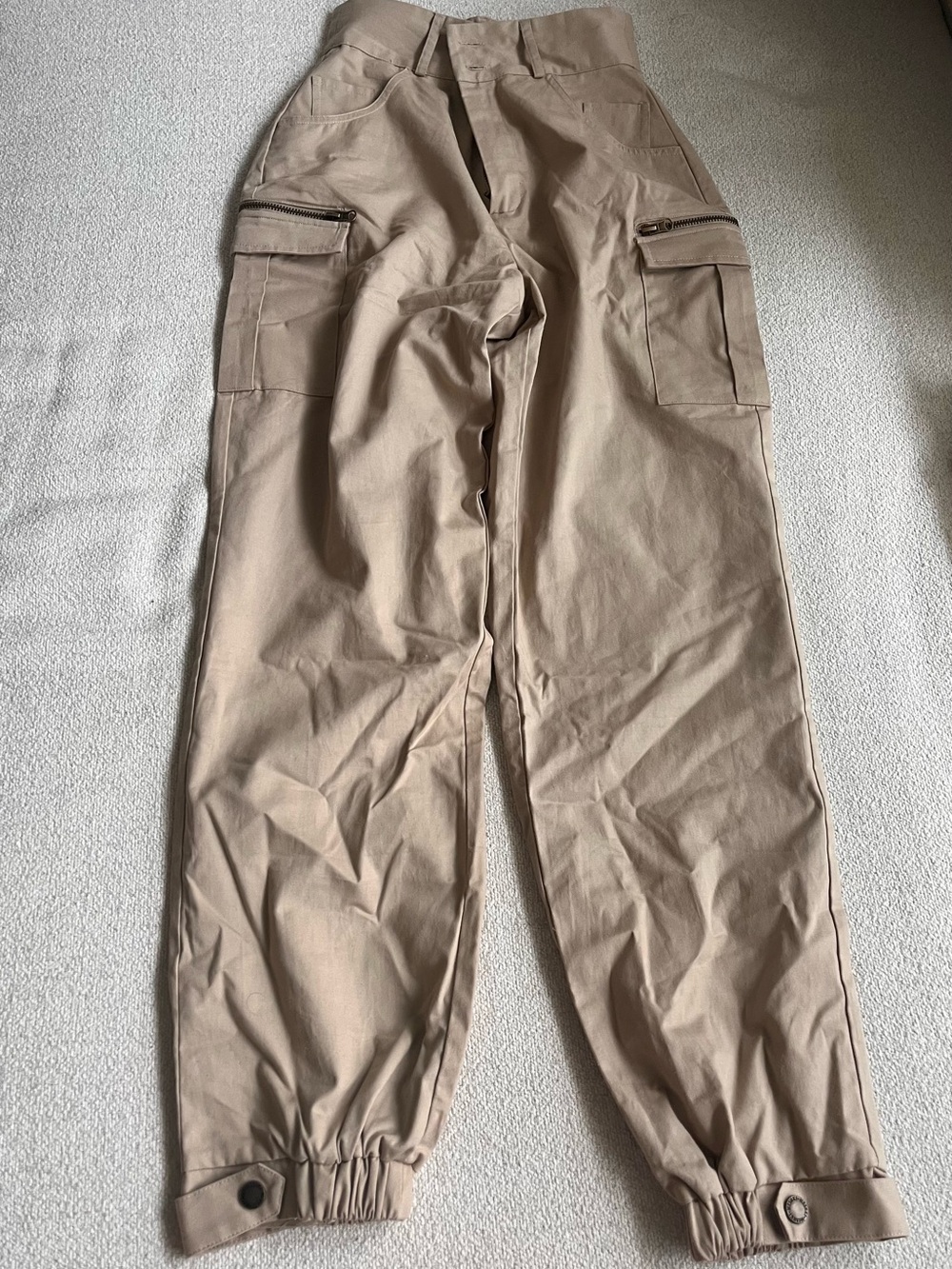 Meshki Cargo Pants in Tan - Zip Pocket Utility Style